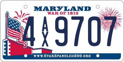 MD license plate 4AX9707