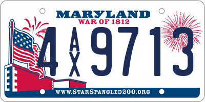 MD license plate 4AX9713