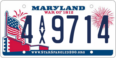 MD license plate 4AX9714