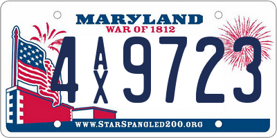 MD license plate 4AX9723