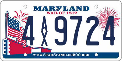 MD license plate 4AX9724