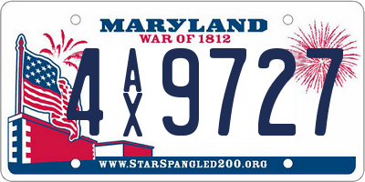 MD license plate 4AX9727