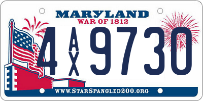 MD license plate 4AX9730