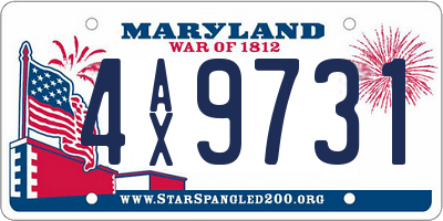 MD license plate 4AX9731