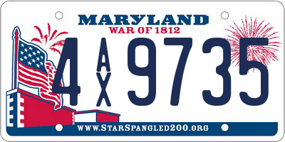 MD license plate 4AX9735