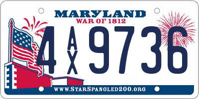 MD license plate 4AX9736