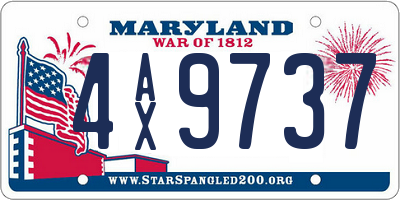 MD license plate 4AX9737
