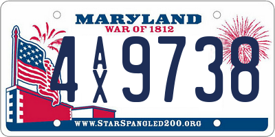 MD license plate 4AX9738
