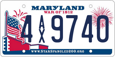 MD license plate 4AX9740