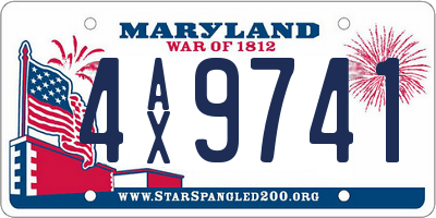 MD license plate 4AX9741