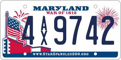MD license plate 4AX9742