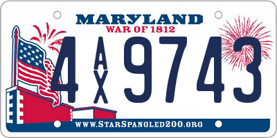 MD license plate 4AX9743