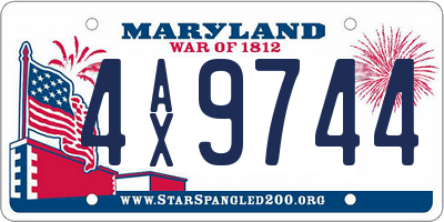 MD license plate 4AX9744