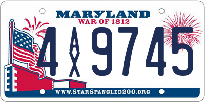 MD license plate 4AX9745