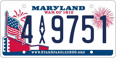 MD license plate 4AX9751