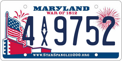 MD license plate 4AX9752