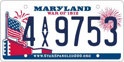 MD license plate 4AX9753