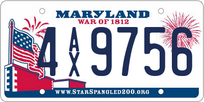 MD license plate 4AX9756
