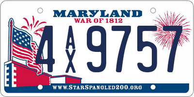 MD license plate 4AX9757