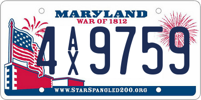 MD license plate 4AX9759