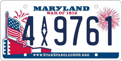 MD license plate 4AX9761