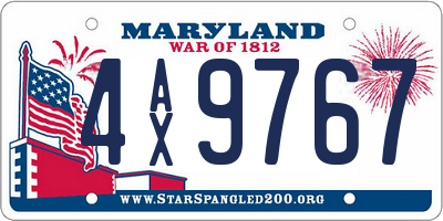MD license plate 4AX9767