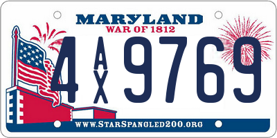 MD license plate 4AX9769
