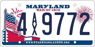 MD license plate 4AX9772