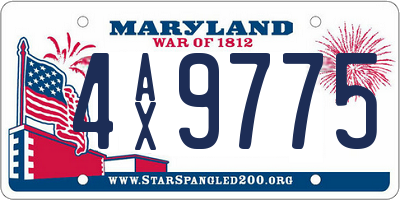 MD license plate 4AX9775