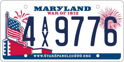 MD license plate 4AX9776