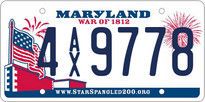 MD license plate 4AX9778
