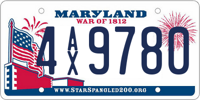 MD license plate 4AX9780