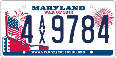 MD license plate 4AX9784