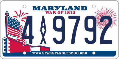 MD license plate 4AX9792