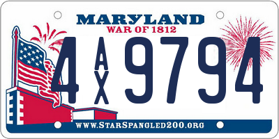 MD license plate 4AX9794