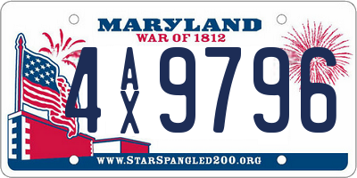 MD license plate 4AX9796