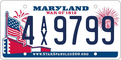 MD license plate 4AX9799