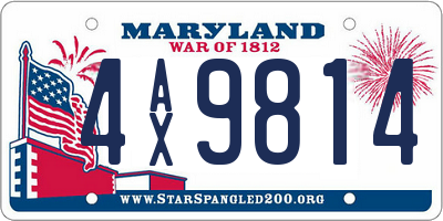 MD license plate 4AX9814