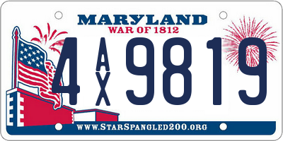 MD license plate 4AX9819
