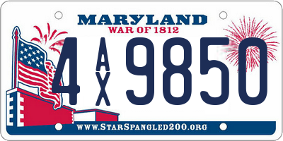 MD license plate 4AX9850