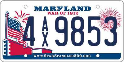 MD license plate 4AX9853