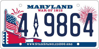 MD license plate 4AX9864