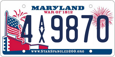 MD license plate 4AX9870