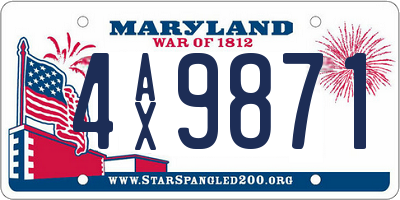 MD license plate 4AX9871
