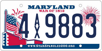 MD license plate 4AX9883