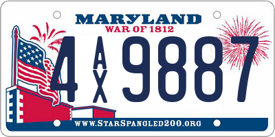MD license plate 4AX9887