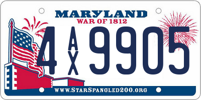 MD license plate 4AX9905
