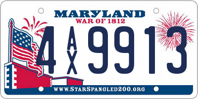 MD license plate 4AX9913