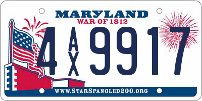 MD license plate 4AX9917