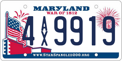 MD license plate 4AX9919
